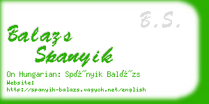 balazs spanyik business card